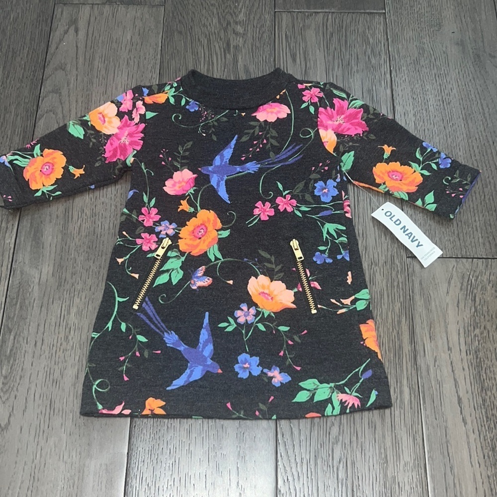 NWT Old Navy Infant Long sleeve floral sweater dress